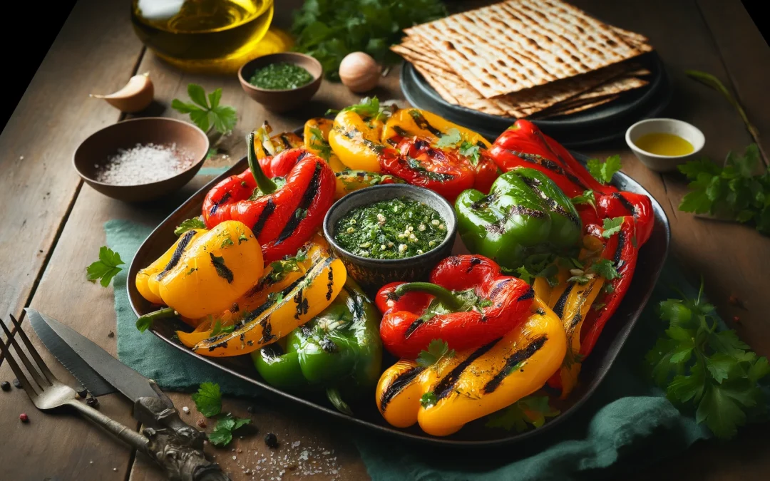 Charred Bell Peppers with Herb Dressing